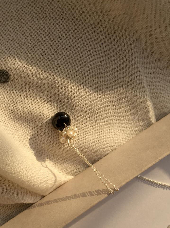 asman - Black Spinel Pearl Pendant